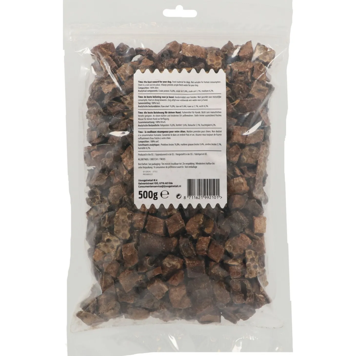 Timo Longen - Hondensnacks - Hert 500 g Vanaf >3 Maanden