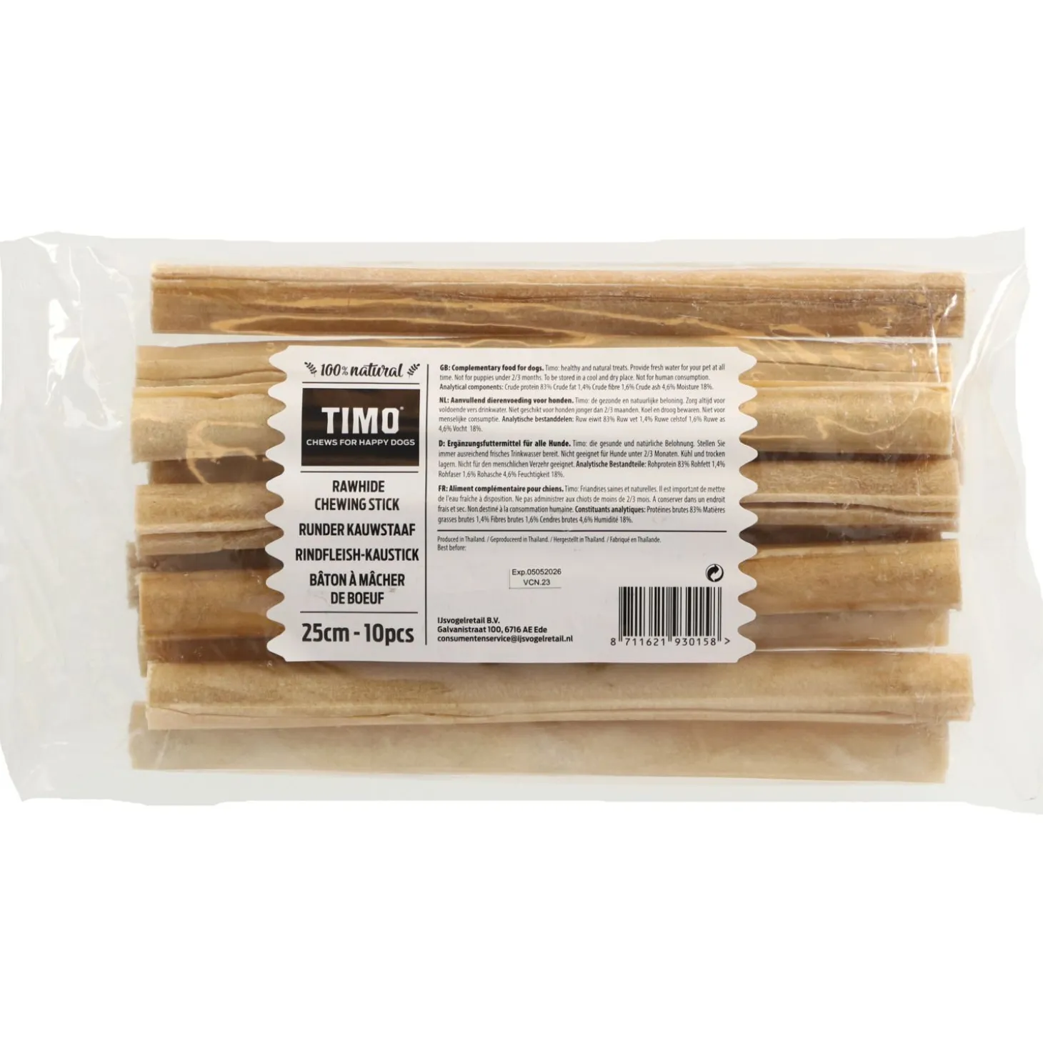 Timo Rund Kauwstaaf - Hondensnacks - Rund 25 cm 10 stuks Xlarge