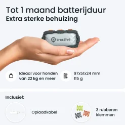 Tractive Gps Tracker Dog Xl Adventure - Hondenlocatievinder - 97x51x24 mm 115 g Grijs Geschiktvoorhonden><noscript><img width=