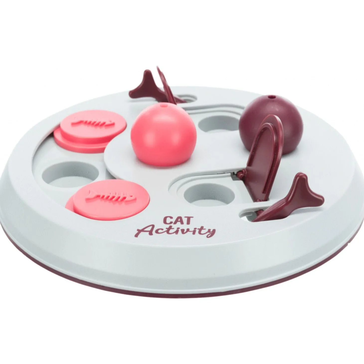 Trixie Activity Flip Board - Kattenspeelgoed - Ø23 cm Beige Pink Lila