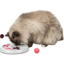 Trixie Activity Flip Board - Kattenspeelgoed - Ø23 cm Beige Pink Lila