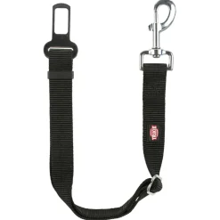 Trixie Autogordel Met Karabijnhaak - Hondenautoaccessoire - Zwart 45-70x2.5 Cm