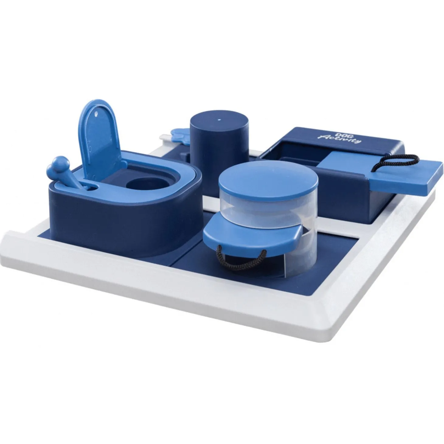 Trixie Dog Activity Poker Box 2 Strategiespel - Hondenspeelgoed - 31x31 cm Dark Navy Wit Lichtblauw Level 3