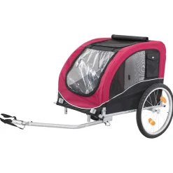 Trixie Fietskar - Hondenfietskar - Zwart Rood 75x86x80/145 Cm Tot 30 Kg Large