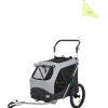 Trixie Fietskar Opvouwbaar - Hondenfietskar - Grijs Zwart 63x95x90/132 Cm Tot 22 Kg Medium