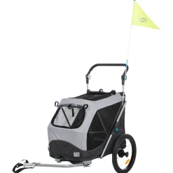 Trixie Fietskar Opvouwbaar - Hondenfietskar - Grijs Zwart 63x95x90/132 Cm Tot 22 Kg Medium