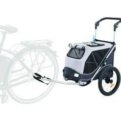 Trixie Fietskar Opvouwbaar - Hondenfietskar - Grijs Zwart 58x93x74/114 Cm Tot 15 Kg Small