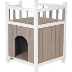 Trixie Natura's Cat Home Met Balkon - Kattenhuis - 45x65x45 cm Grijs Wit