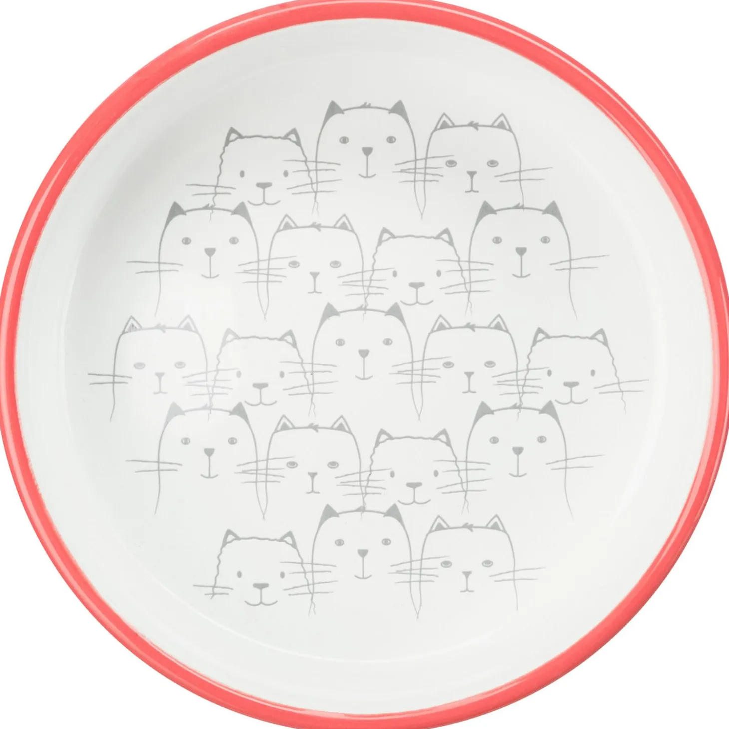 Trixie Voer/Waterbak Hello My Little Cat Keramiek - Kattenvoerbak - Ø15 cm 339 g Oranje Wit