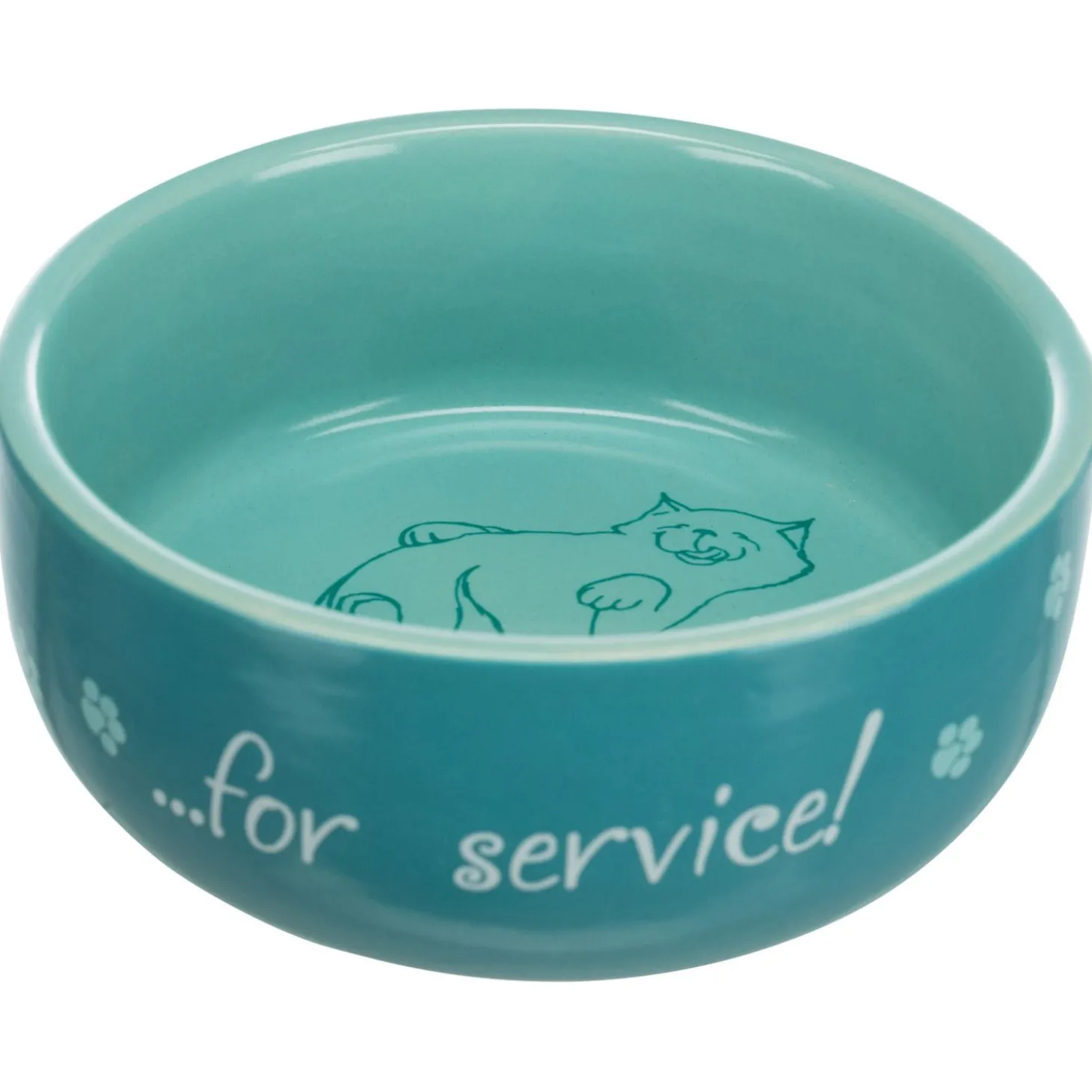 Trixie Voer/Waterbak 'Thanks For Service' Keramiek - Kattenvoerbak - Ø11 cm Assorti