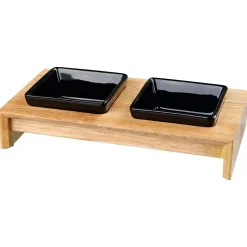Trixie Voer/Waterbak-Set - Kattenvoerbak - 28x15x5 cm Zwart Natural