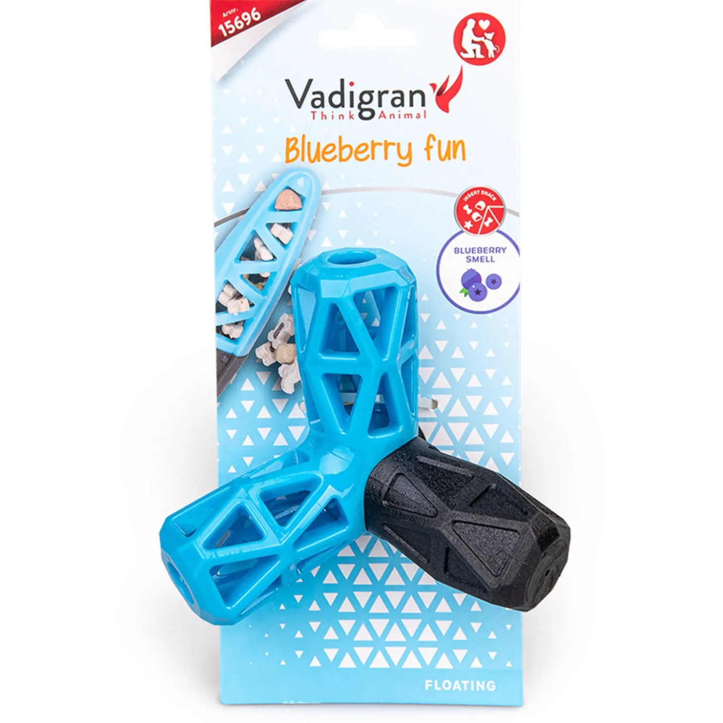 Vadigran Tpr Blueberry Fun Ster - Hondenspeelgoed - Bosbessen 13 cm Blauw Zwart