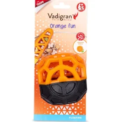 Vadigran Tpr Orange Fun Bal - Hondenspeelgoed - Sinaasappel Ø8.5 cm Oranje Zwart