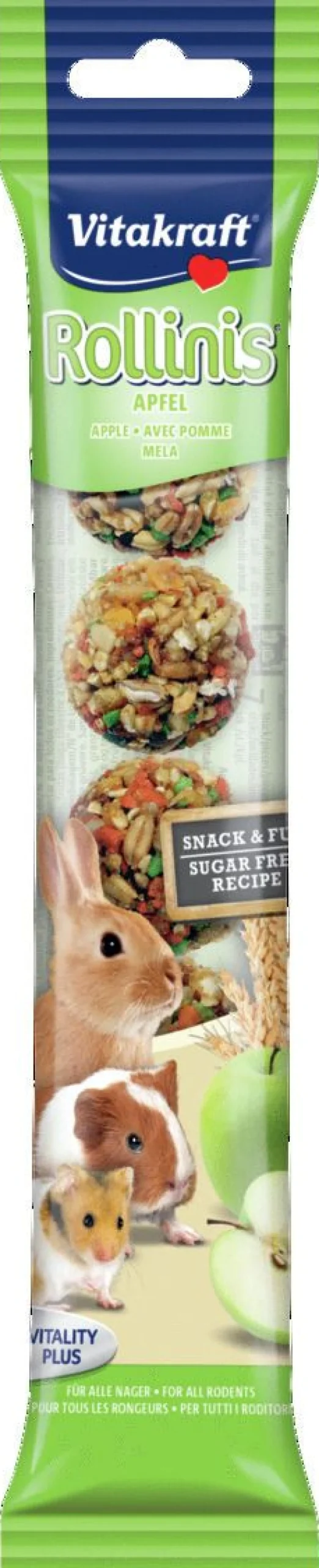 Vitakraft Rollinis Appel - Knaagdiersnack - 48 g