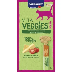 Vitakraft Vita Veggies Liquid - Kattensnack - Kaas Tomaat 6x15 g