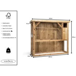 Voldux Volière R1 Rechts - Vogelverblijven - 215x70x185 cm Natural