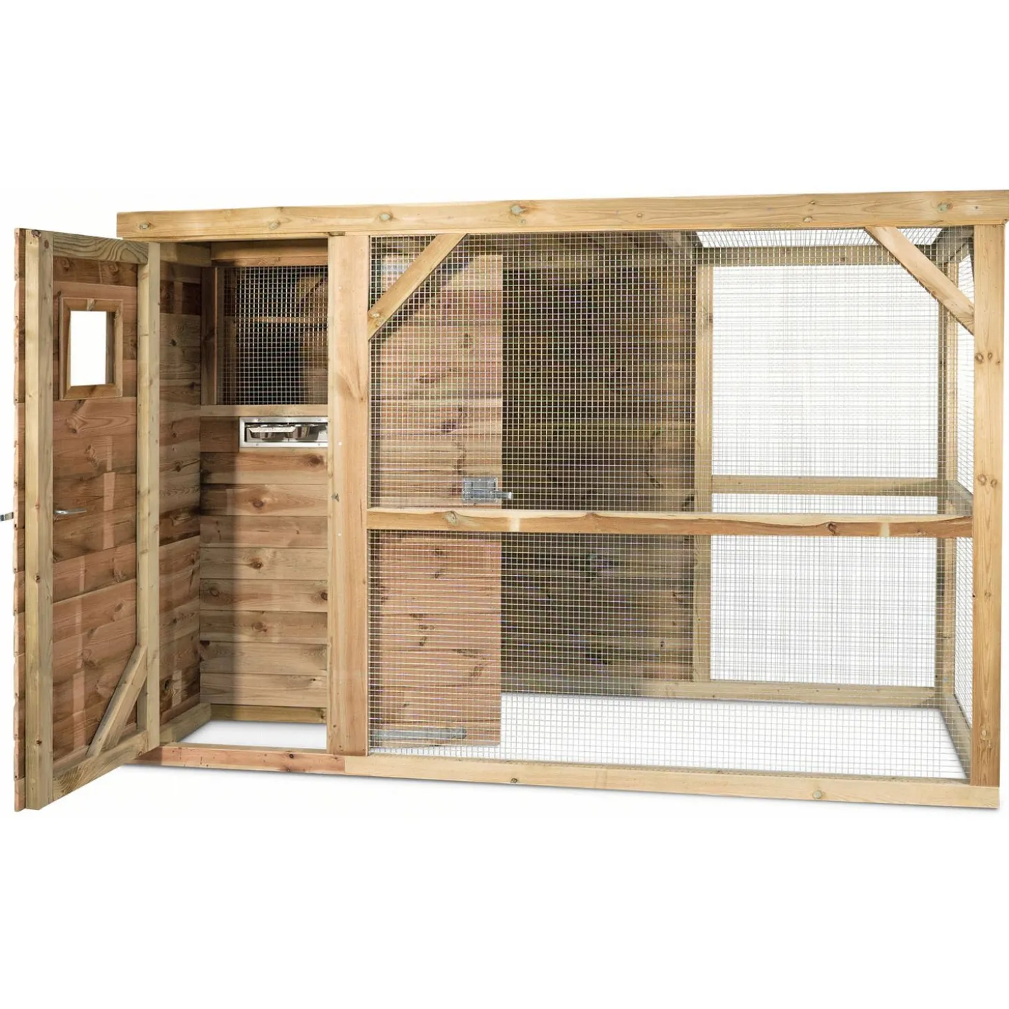 Voldux Volière Toon Links - Vogelverblijven - 300x120x190 cm Natural