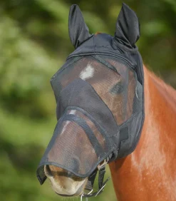 Waldhausen Luxe Vliegenmasker Met Oren En Neus Zwart - Anti insect