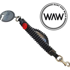Waw Easy Dog Walk Zwart - Hondenriem-Schokdemper
