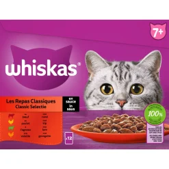 Whiskas 7+ Classic Selectie In Saus Maaltijdzakjes Multipack - Kattenvoer - 12x85 g