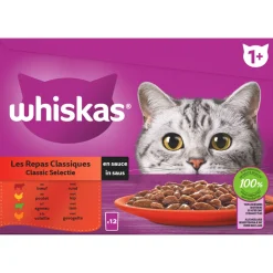 Whiskas 1+ Classic Selectie In Saus Maaltijdzakjes Multipack - Kattenvoer - 12x85 g