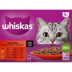 Whiskas 1+ Classic Selectie In Saus Maaltijdzakjes Multipack - Kattenvoer - 24x85 g