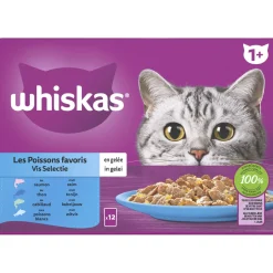 Whiskas 1+ Selectie In Gelei Maaltijdzakjes Multipack - Kattenvoer - Vis 12x85 g