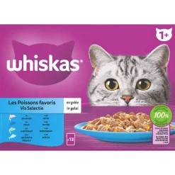 Whiskas 1+ Selectie In Gelei Maaltijdzakjes Multipack - Kattenvoer - Vis 12x85 g