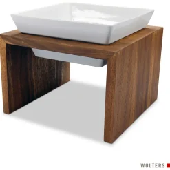 Wolters Foodstation Meshidai Teak&Wit - Hondenvoerbak