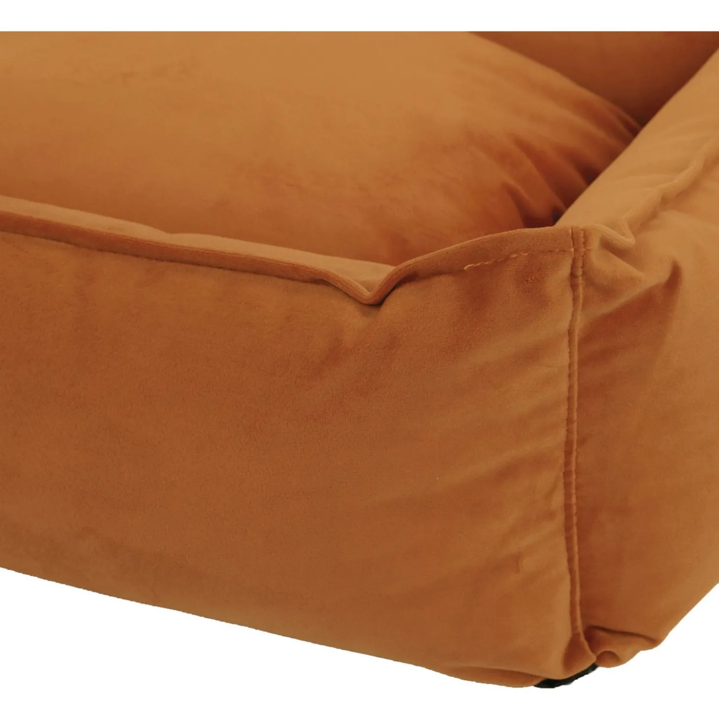Wooff Mand Cocoon Velours Koper - Hondenmand