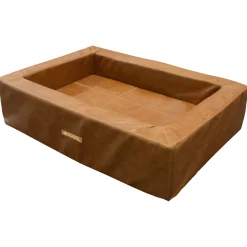 Wooff Mand Orthopedisch Pu-Leer Cognac - Hondenmand