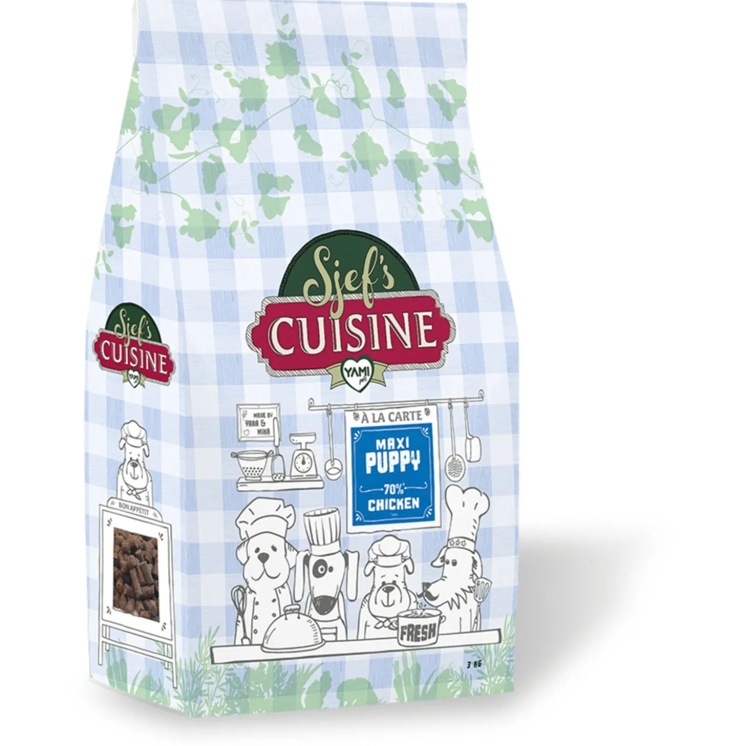 Yamipets Sjef's Cuisine Puppy Maxi Kip&Kalkoen - Hondenvoer