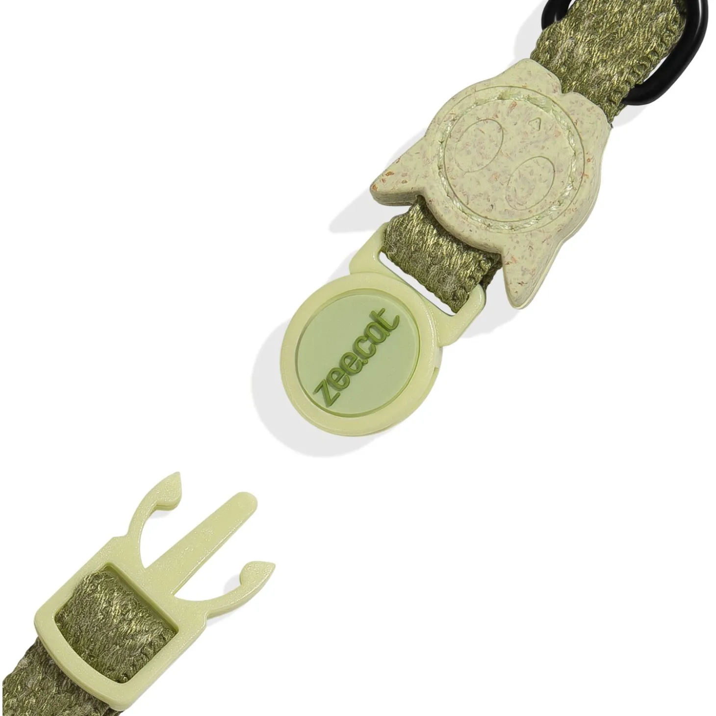 Zee.Dog Moss Halsband Kat - Kattenhalsband - 20-30x1.0 cm Lichtgroen One Size