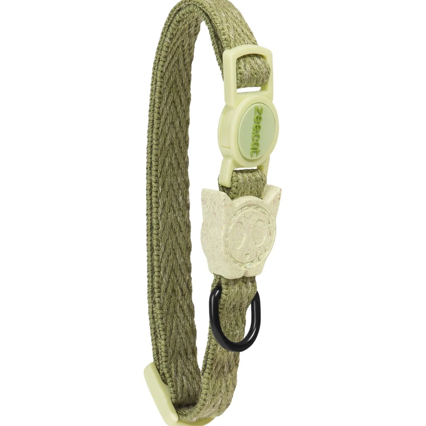 Zee.Dog Moss Halsband Kat - Kattenhalsband - 20-30x1.0 cm Lichtgroen One Size