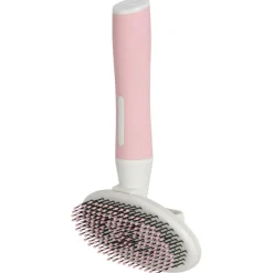 Zolux Anah Cat Retro Slickerborstel - Kattenvachtborstel - 10.2x5.5x18 cm Pink Wit For Cat. Medium And Long Coats M