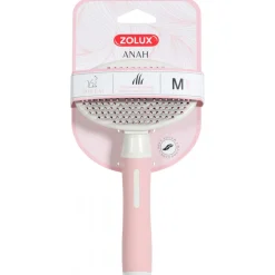 Zolux Anah Cat Retro Slickerborstel - Kattenvachtborstel - 10.2x5.5x18 cm Pink Wit For Cat. Medium And Long Coats M