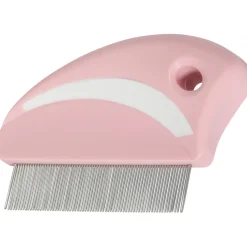 Zolux Anah Cat Ronde Vlooienkam - Kattenvachtkam - 5.8x1.7x8.5 cm Pink Wit For Cat. All Coat Types