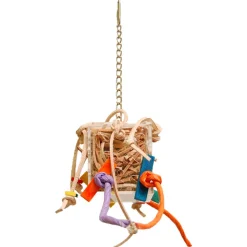 Zoo-Max Crazy Leatherbox - Vogelspeelgoed - 166 g Rood Blauw Oranje